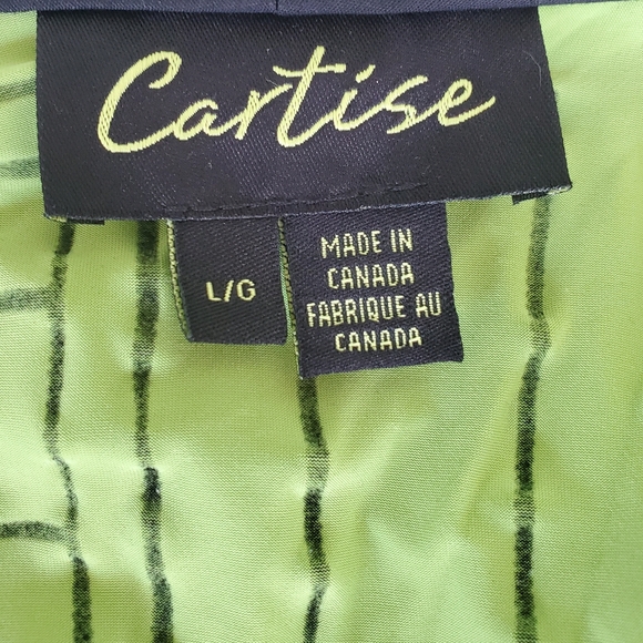 Cartisse Zipper Blouse Jacket Black & Green Mesh Unique Retro Size Large - Picture 7 of 13